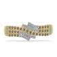 Anillo de Plata Bañada en Oro con Diamante Champagne y Diamante blanco