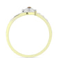 Anillo de Plata Bañada en Oro con Diamante Champagne y Diamante blanco