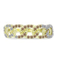 Anillo de Plata Bañada en Oro con Diamante Champagne y Diamante blanco