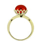 Anillo de Plata Bañada en Oro con Perla roja de río