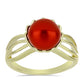 Anillo de Plata Bañada en Oro con Perla roja de río