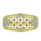 Anillo de Plata Bañada en Oro con Diamante Champagne y Diamante blanco