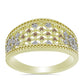 Anillo de Plata Bañada en Oro con Diamante Champagne y Diamante blanco