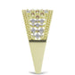 Anillo de Plata Bañada en Oro con Diamante Champagne y Diamante blanco