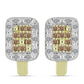 Pendientes de Plata Bañada en Oro con Diamante Champagne y Diamante blanco