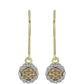 Pendientes de Plata Bañada en Oro con Diamante Champagne y Diamante blanco