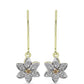 Pendientes de Plata Bañada en Oro con Diamante Champagne y Diamante blanco