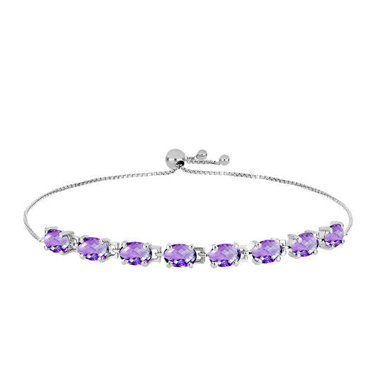 Pulsera de Plata con Amatista de Marruecos