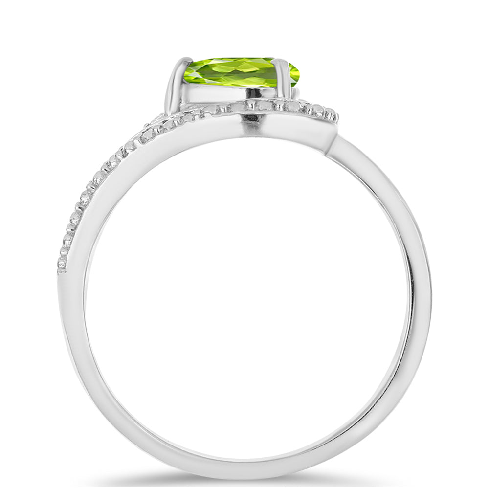 Anillo de Plata con Peridoto de Changbai