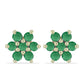 Conjunto de Plata Bañada en Oro con Rubí de Madagascar y Esmeralda de Brasil ( Pendientes )