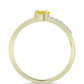 Anillo de Plata Bañada en Oro con Zafiro Amarillo Rosebery y Topacio Blanco
