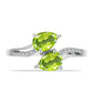Anillo de Plata con Peridoto de Changbai y Topacio Blanco