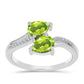 Anillo de Plata con Peridoto de Changbai y Topacio Blanco