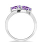 Anillo de Plata con Amatista Rosa de Francia y Topacio Blanco