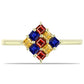 Anillo de Plata Bañada en Oro con Zafiro Arco Iris Rosebery