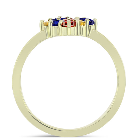 Anillo de Plata Bañada en Oro con Zafiro Arco Iris Rosebery