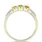 Anillo de Plata Bañada en Oro con Zafiro Arco Iris Rosebery y Topacio Blanco