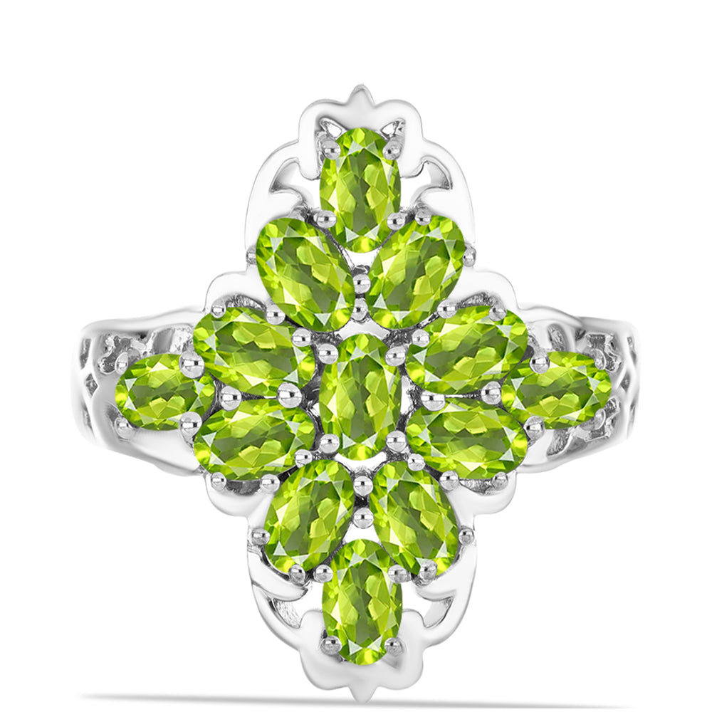 Anillo de Plata con Peridoto de Changbai