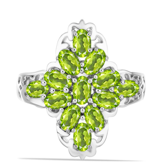 Anillo de Plata con Peridoto de Changbai