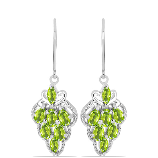 Pendientes de Plata con Peridoto de Changbai