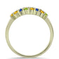 Anillo de Plata Bañada en Oro con Zafiro Arco Iris Rosebery