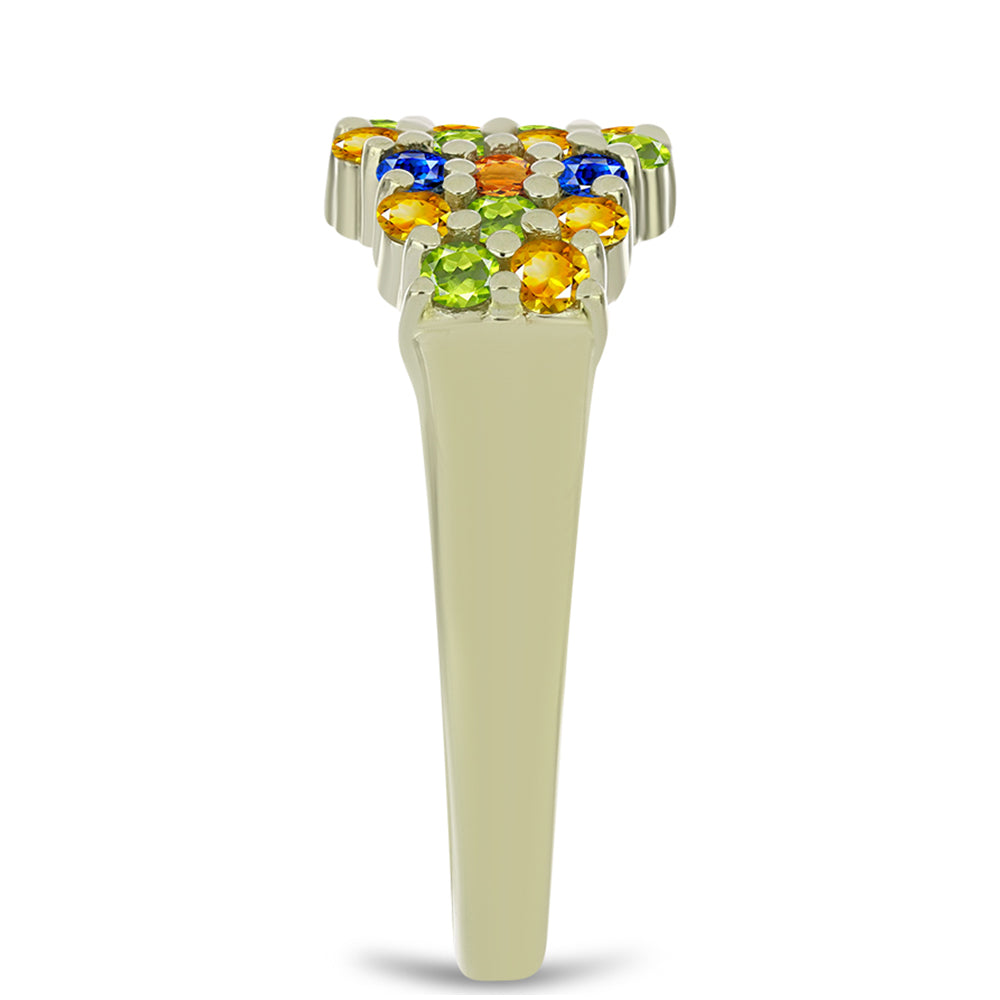 Anillo de Plata Bañada en Oro con Zafiro Arco Iris Rosebery 4 
