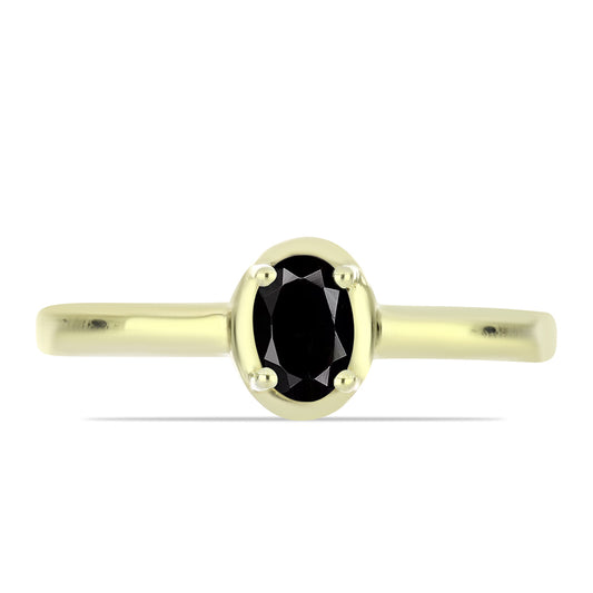 Anillo de Plata Bañada en Oro con Ónix negro de Suwar