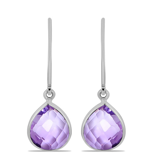 Pendientes de Plata con Amatista Rosa de Francia