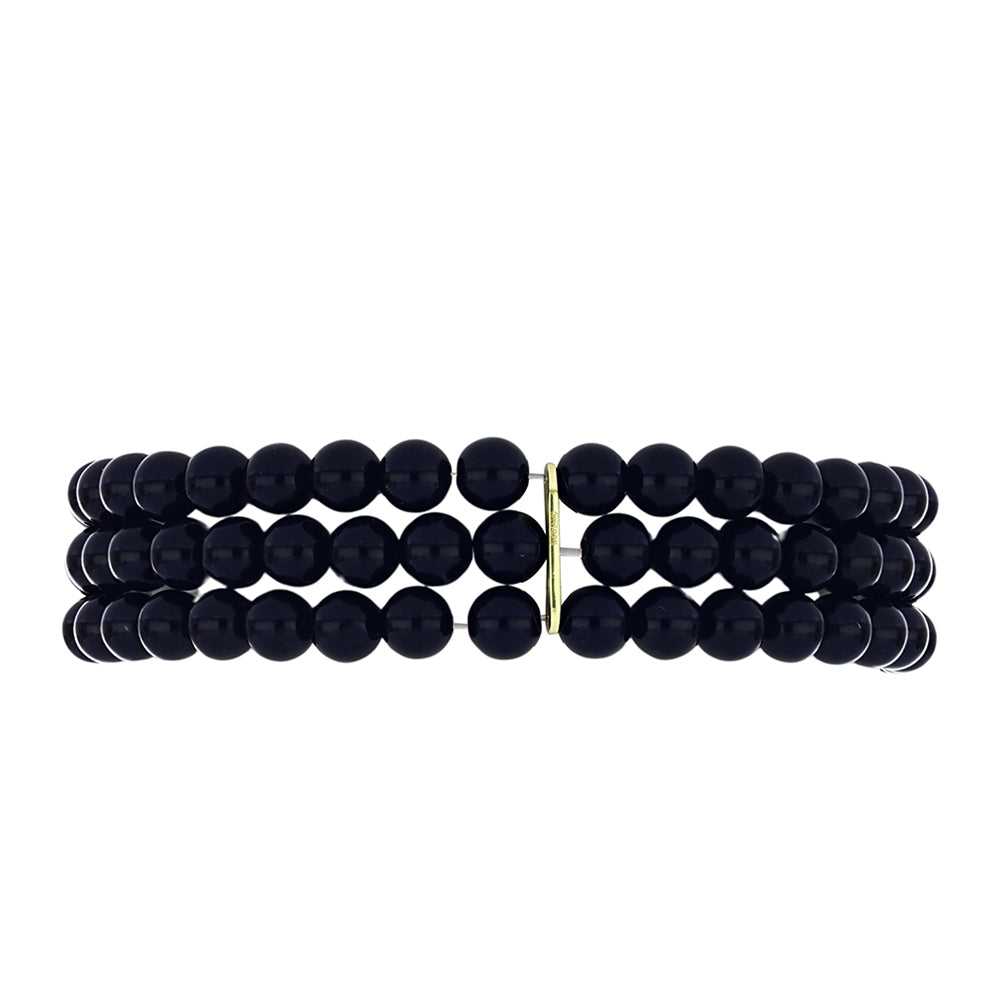 Pulsera de Plata Bañada en Oro con Ónix negro de Suwar 2 