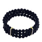Pulsera de Plata Bañada en Oro con Ónix negro de Suwar y Topacio Blanco
