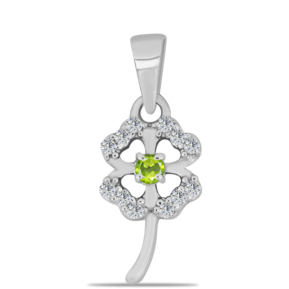 Colgante de Plata con Peridoto de Changbai y Topacio Blanco 1 