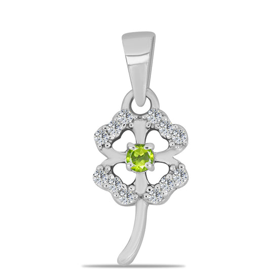 Colgante de Plata con Peridoto de Changbai y Topacio Blanco
