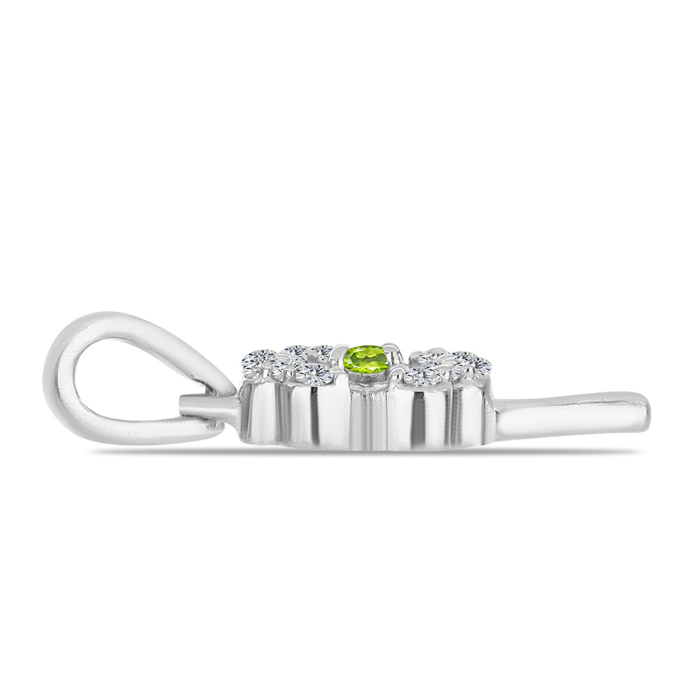 Colgante de Plata con Peridoto de Changbai y Topacio Blanco 2 
