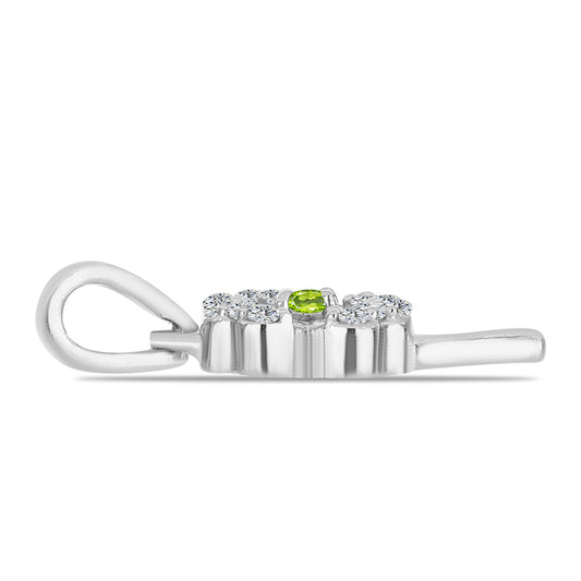 Colgante de Plata con Peridoto de Changbai y Topacio Blanco