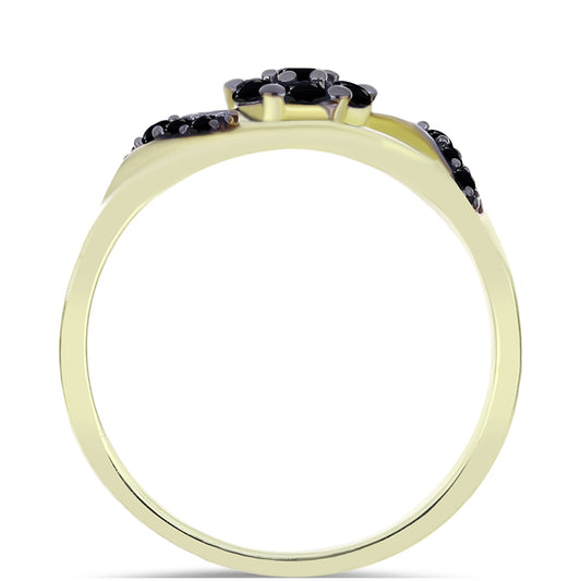 Anillo de Plata Bañada en Oro con Ónix negro de Suwar