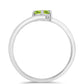 Anillo de Plata con Peridoto de Changbai y Topacio Blanco