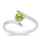 Anillo de Plata con Peridoto de Changbai y Topacio Blanco