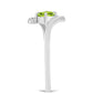 Anillo de Plata con Peridoto de Changbai y Topacio Blanco
