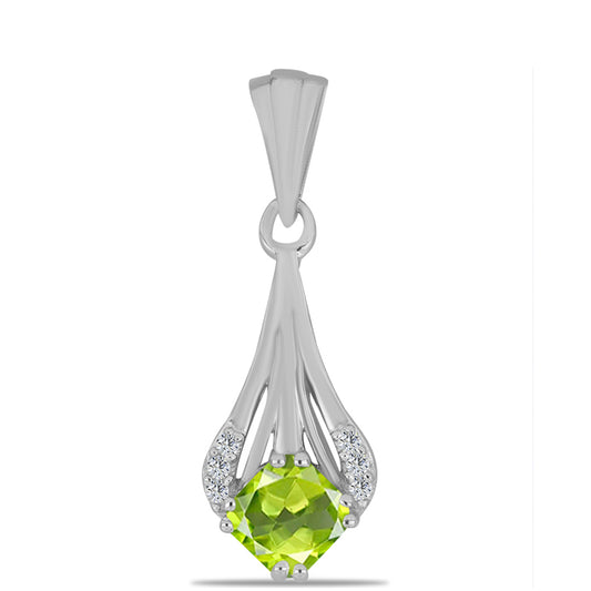 Colgante de Plata con Peridoto de Changbai y Topacio Blanco