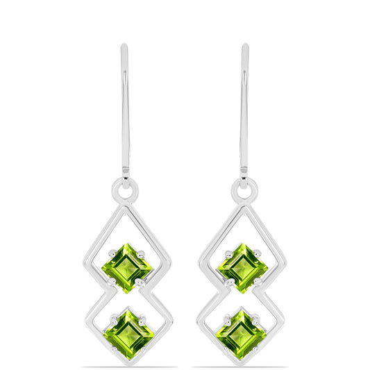 Pendientes de Plata con Peridoto de Changbai