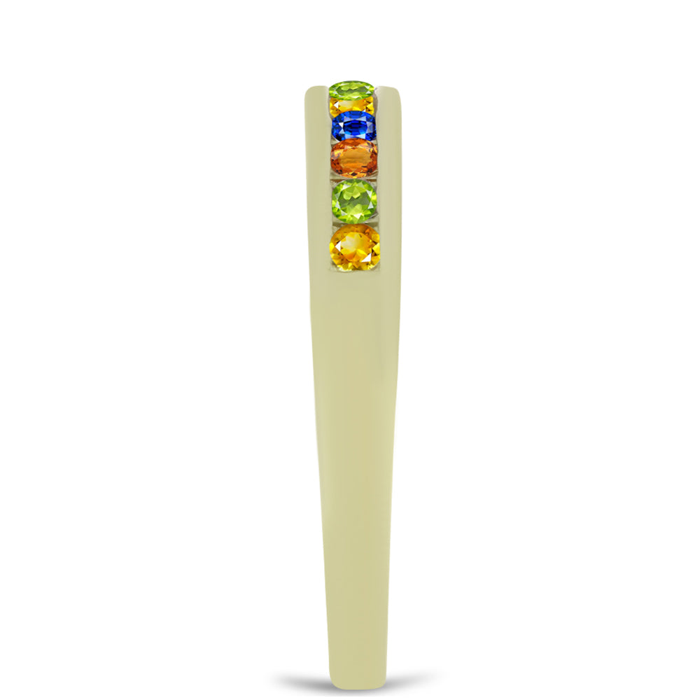 Anillo de Plata Bañada en Oro con Zafiro Arco Iris Rosebery 4 