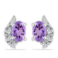 Pendientes de Plata con Amatista Rosa de Francia y Topacio Blanco