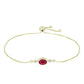 Pulsera de Plata Bañada en Oro con Rubí de Madagascar y Topacio Blanco