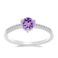 Anillo de Plata con Amatista Rosa de Francia y Topacio Blanco