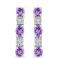 Pendientes de Plata con Amatista Rosa de Francia y Topacio Blanco
