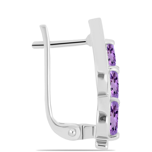 Pendientes de Plata con Amatista Rosa de Francia