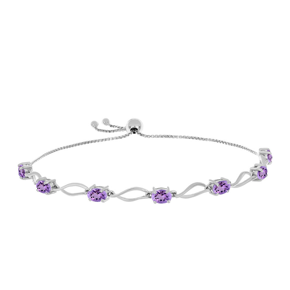 Pulsera de Plata con Amatista Rosa de Francia