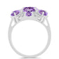 Anillo de Plata con Amatista Rosa de Francia y Topacio Blanco