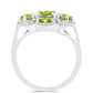 Anillo de Plata con Peridoto de Changbai y Topacio Blanco