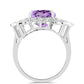 Anillo de Plata con Amatista Rosa de Francia y Topacio Blanco